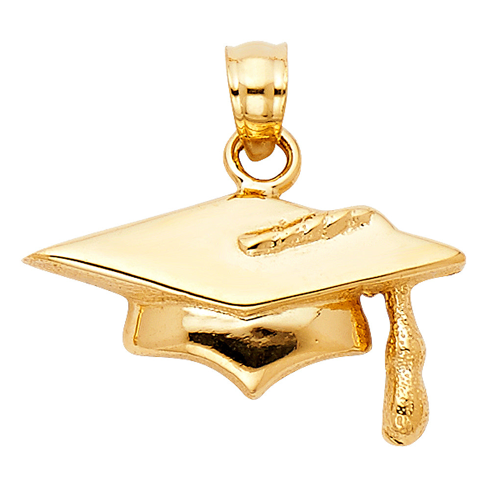 14K Yellow Gold Graduation Cap Charm