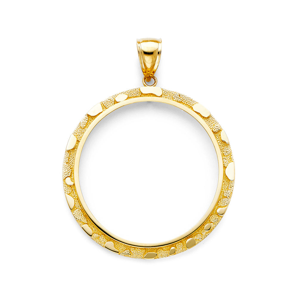 4K Yellow Gold Nugget Desing 50 Pesos / Centenario Pendant