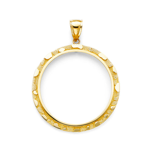 4K Yellow Gold Nugget Desing 50 Pesos / Centenario Pendant