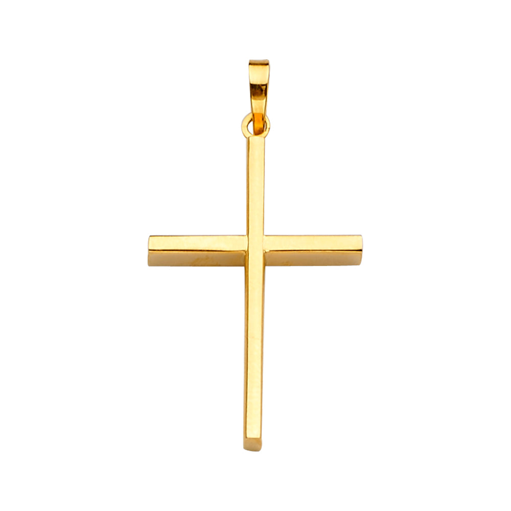 14K Yellow Gold High-Polished Cross Pendant aprox 1 1/2" tall