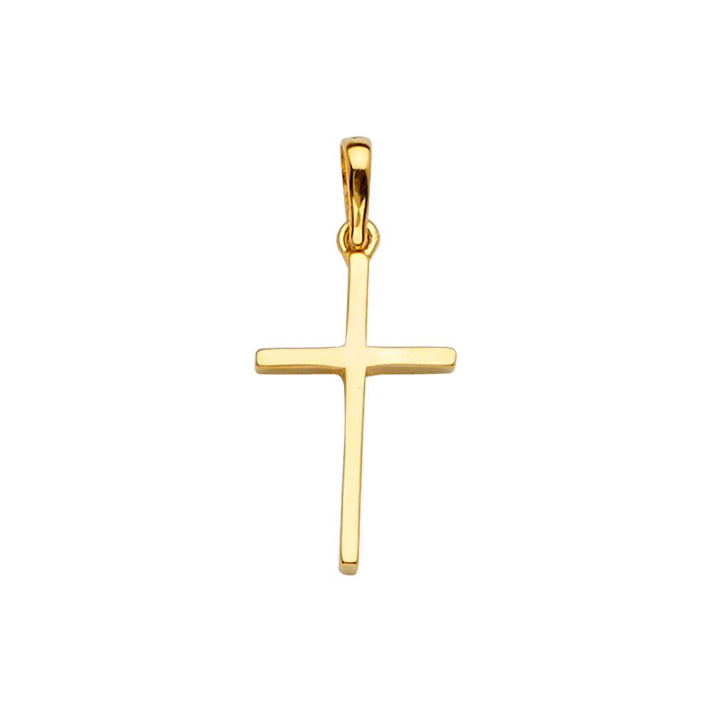 14K Yellow Gold High-Polished Cross Pendant aprox 1" tall