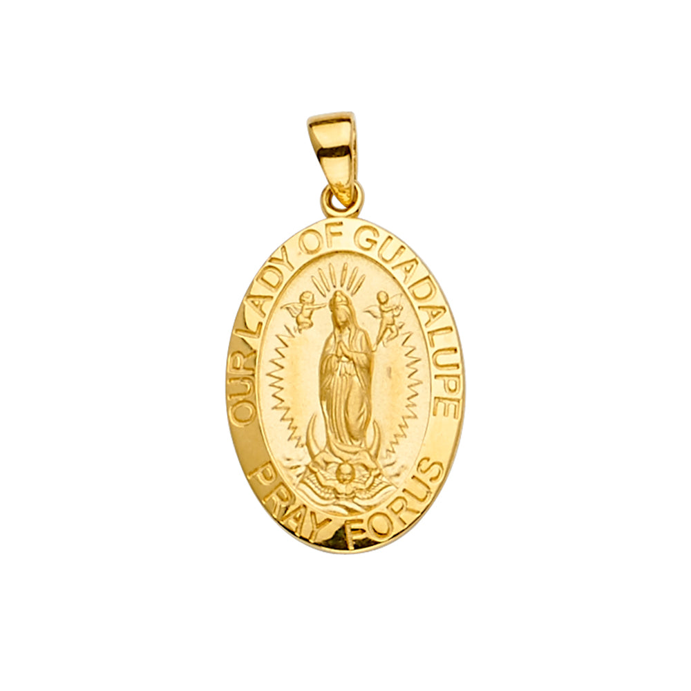 14K Yellow Gold Our Lady of Guadalupe Medal Pendant