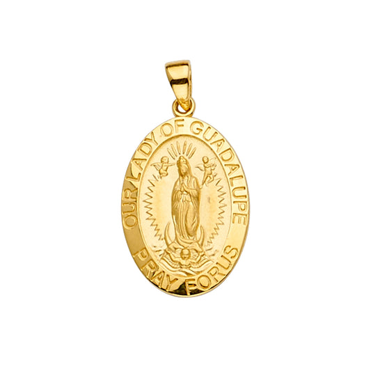 14K Yellow Gold Our Lady of Guadalupe Medal Pendant