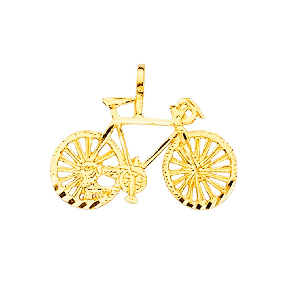 14K Yellow Gold Bicycle Design Pendant