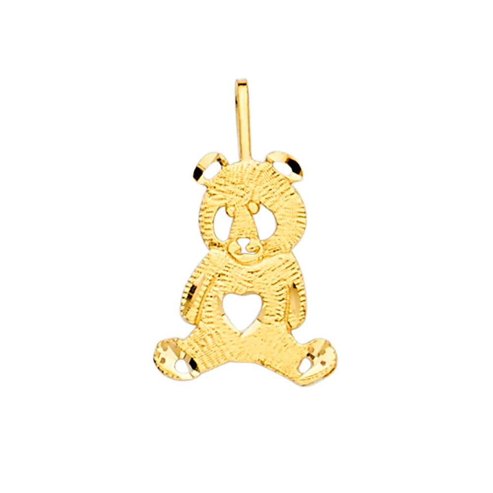 14K Yellow Gold Teddy Bear Pendant