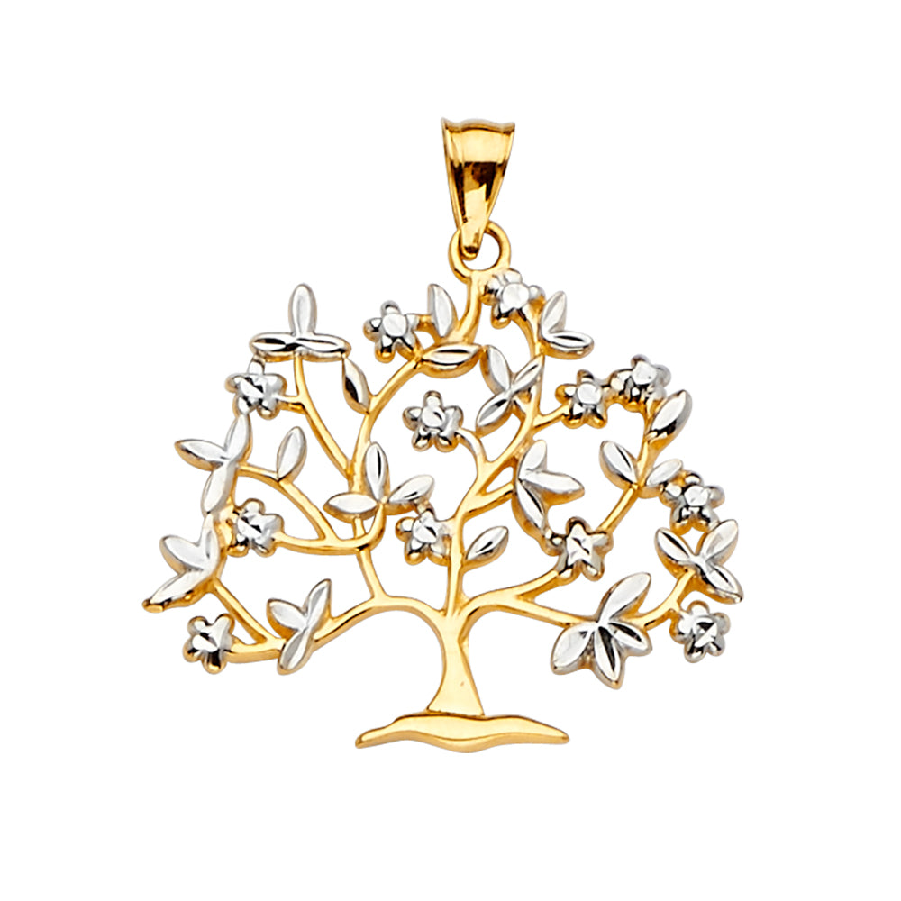 14K Two-Tone Gold Tree of Life Pendant