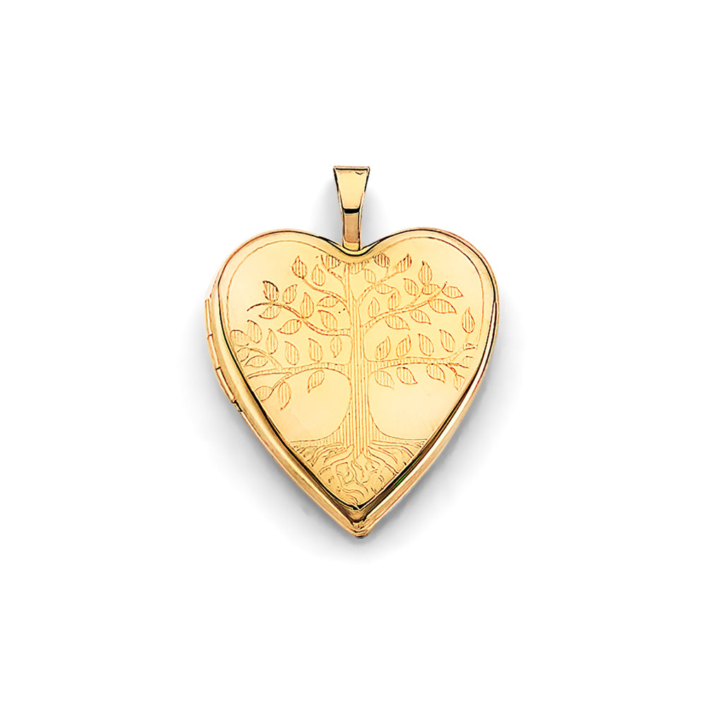 14K Yellow Gold Heart Shaped Locket Pendant