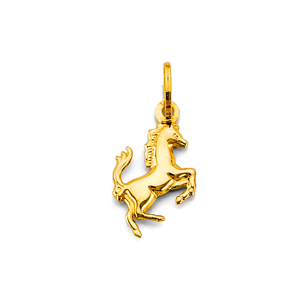 14K Yellow Gold Horse Pendant