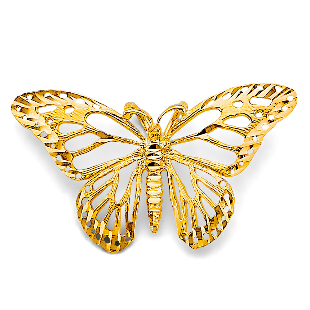 14K Yellow Gold Filigree Butterfly Pendant