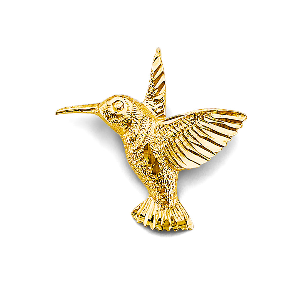 14K Yellow Gold Hummingbird Pendant