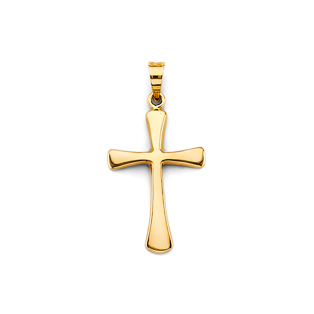 14K Yellow Gold High-Polished Cross Pendant aprox 1" tall