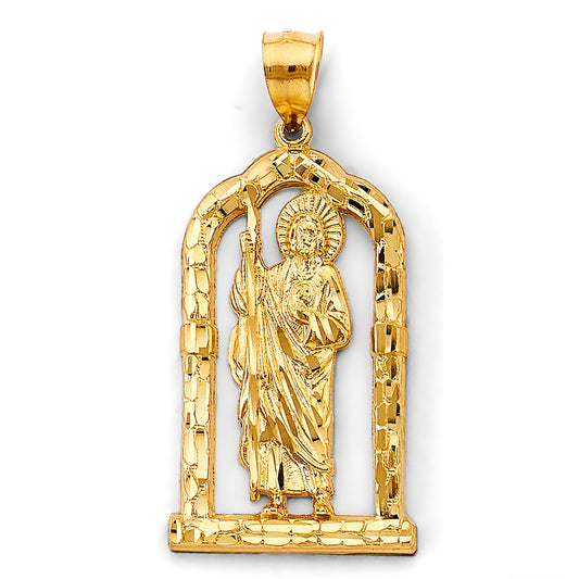 14K Yellow Gold San Judas Pendant