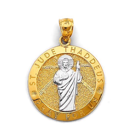 14K Two-Tone Gold St. Jude Thaddeus Medal – Pray for Us
