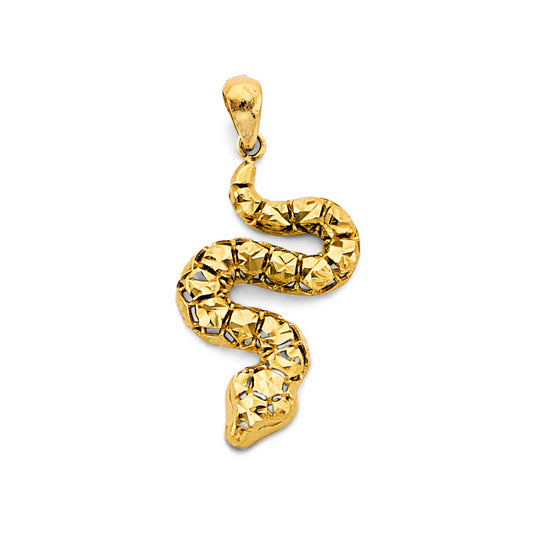 14K Yellow Gold Snake Design Pendant