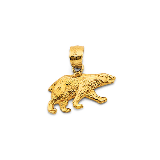 14K Yellow Gold Bear Design Pendant