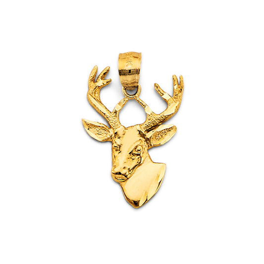 14K Yellow Gold Deer Design Pendant
