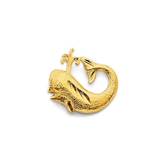 14K Yellow Gold Whale Pendant
