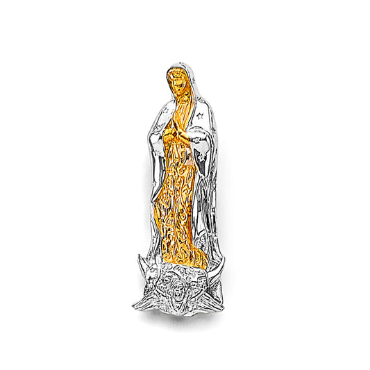 14K Two-Tone Gold Virgen de Guadalupe Pendant