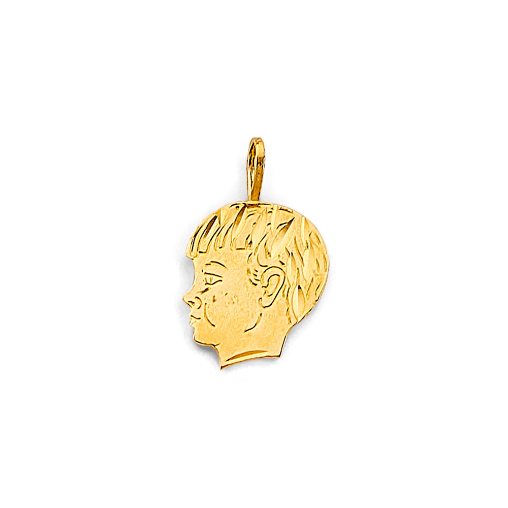 14K Yellow Gold Boy Silhouette Pendant