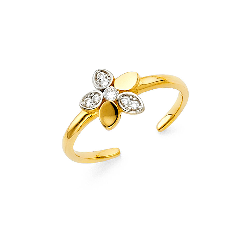 14K Yellow Gold CZ Toe Ring