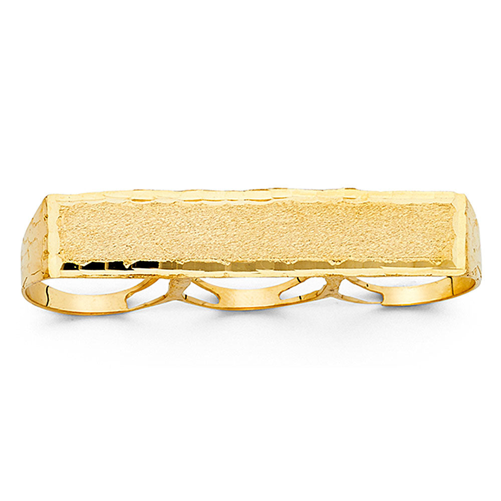 14K Yellow Gold Men’s Three-Finger Ring