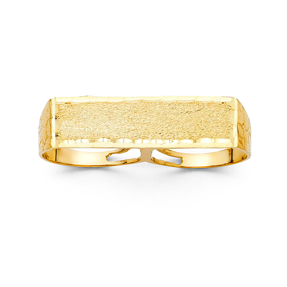 14K Yellow Gold Men’s Two-Finger Ring