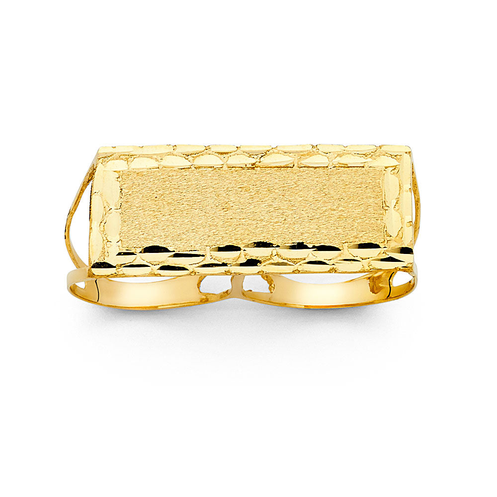 14K Yellow Gold Men’s Two-Finger Ring