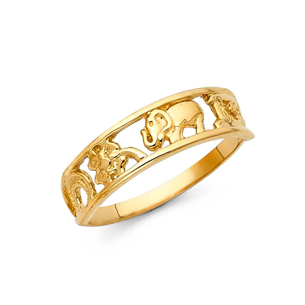 14K Yellow Gold Good Luck Symbol Ring