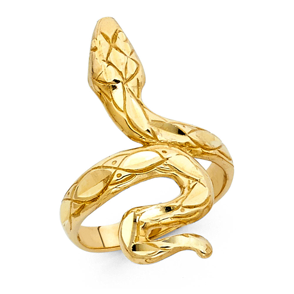 14K Yellow Gold Snake Design Ring