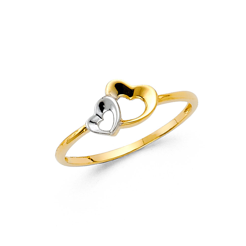14K Two-Tone Women’s CZ Heart Ring