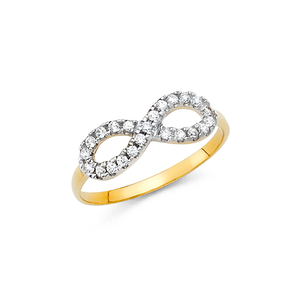 14K Yellow Gold Infinity CZ Ring
