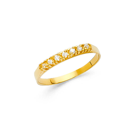 14K Yellow Gold Children’s Band Ring with Cubic Zirconia