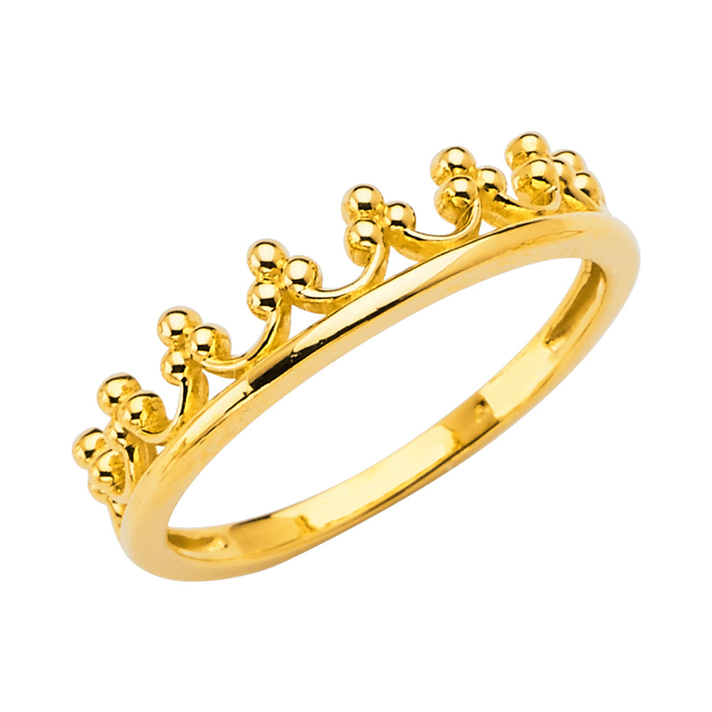 14K Yellow Gold Women's Crown Design Ring