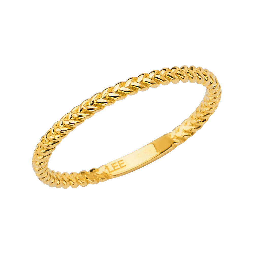 14K Yellow Gold Rope Design Wedding Band