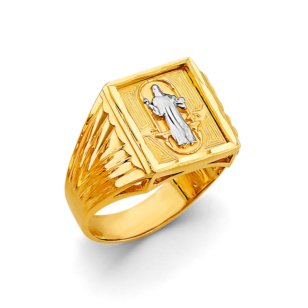 14K Two-Tone Gold Men’s San Benito Square Design Ring