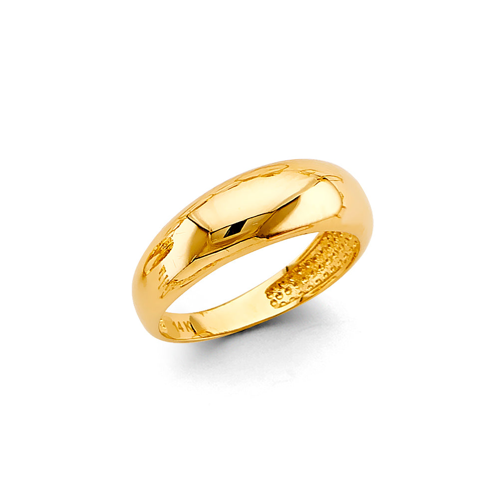 14K Yellow Gold Women’s High-Polish Domed Band Ring