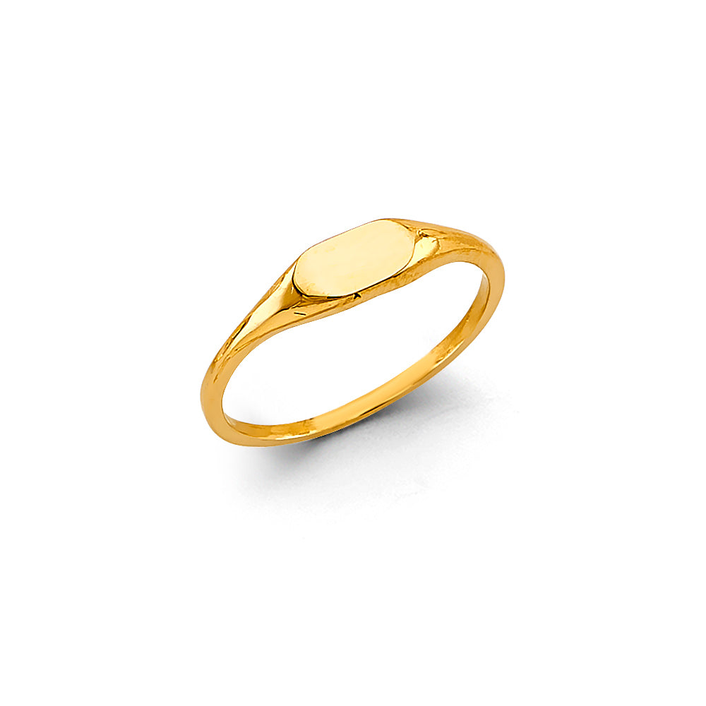14K Yellow Gold Women’s Petite Oval Signet Ring