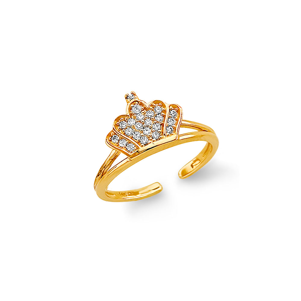 14K Yellow Gold CZ Toe Ring