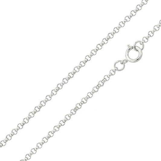 925 Sterling Silver Round Diamond Cut Rolo 030 Chain 1.95mm