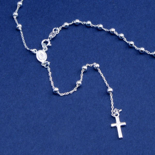 925 Sterling Silver High Polished Rosary 3mm