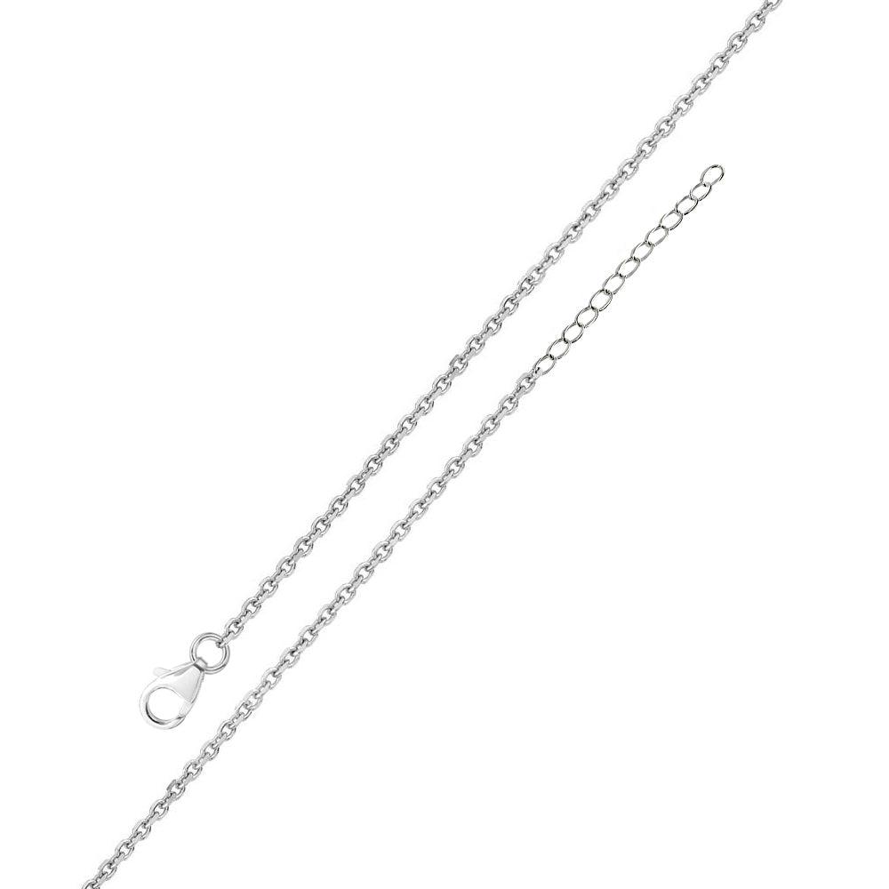 925 Sterling Silver Rhodium Plated Adjustable Extension Chain 1.25mm