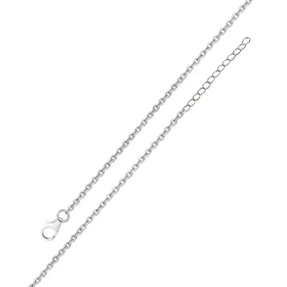 925 Sterling Silver Rhodium Plated Adjustable Extension Chain 1.6mm