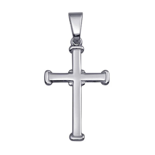 925 Sterling Silver High Polished Plated Cross Pendant
