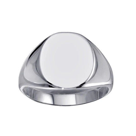 925 Sterling Silver High Polished Oval Engravable Ring