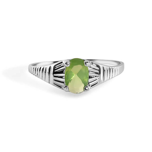 925 Sterling Silver Rhodium Plated Rigid Birthstone Ring