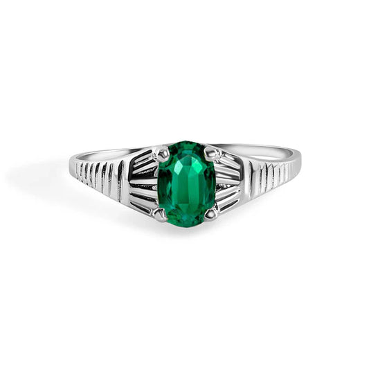 925 Sterling Silver Rhodium Plated Rigid Birthstone Ring