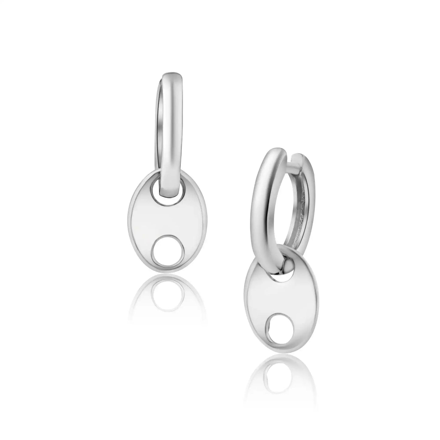 925 Sterling Silver 12.5mm Dangling Marina Hoop Earring