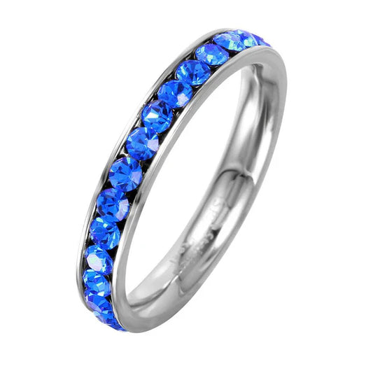 Stainless Steel CZ Eternity Band September