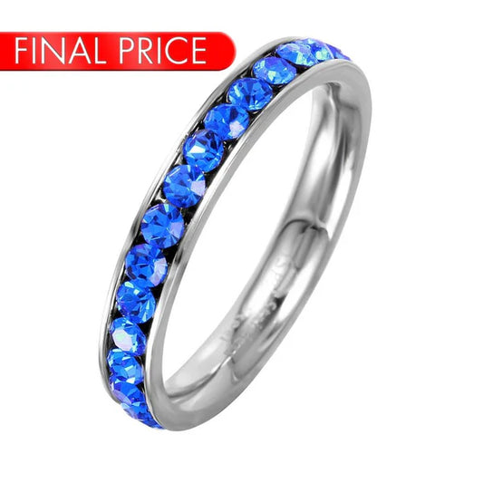 Stainless Steel CZ Eternity Band September
