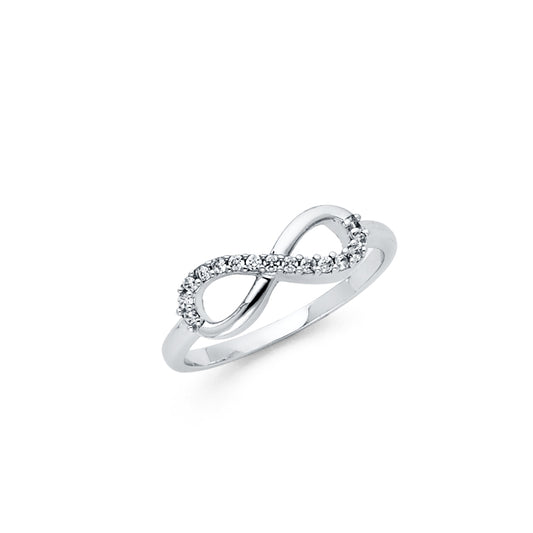 925 Sterling Silver CZ Infinity Ring